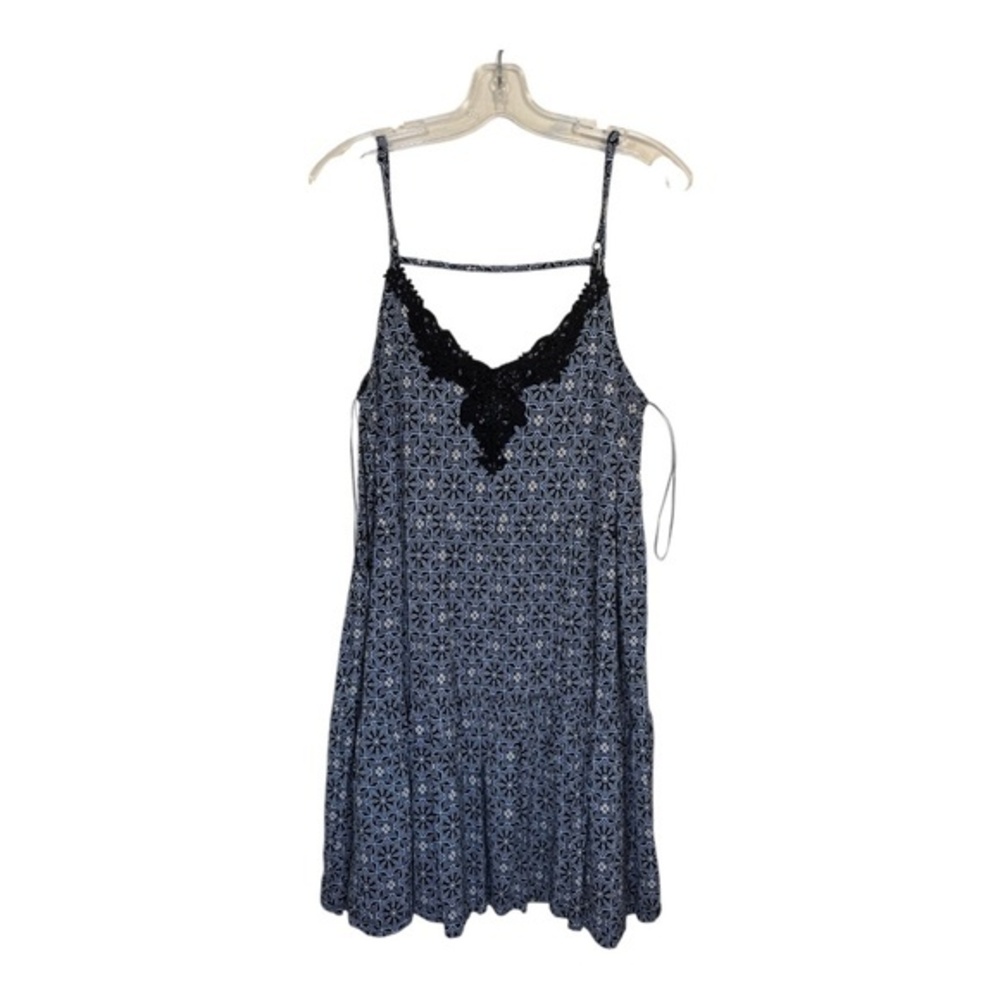 Additionelle Sundress Womens Size 18 Black Geometric Smocked Mini Beach Vacation